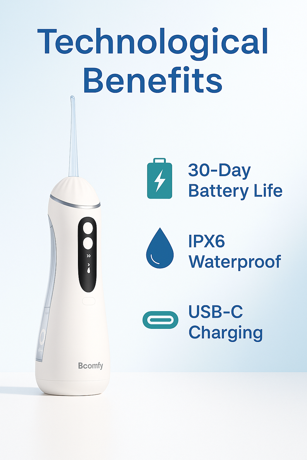 Irrigador Bucal Inteligente – Limpieza Profunda, Cero Sensibilidad